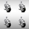 Service Caster 3 Inch SS Black Polyurethane Swivel 12mm Threaded Stem Caster Set Brake SCC SCC-SSTS20S314-PPUB-BLK-TLB-M1215-4 - alternate 1